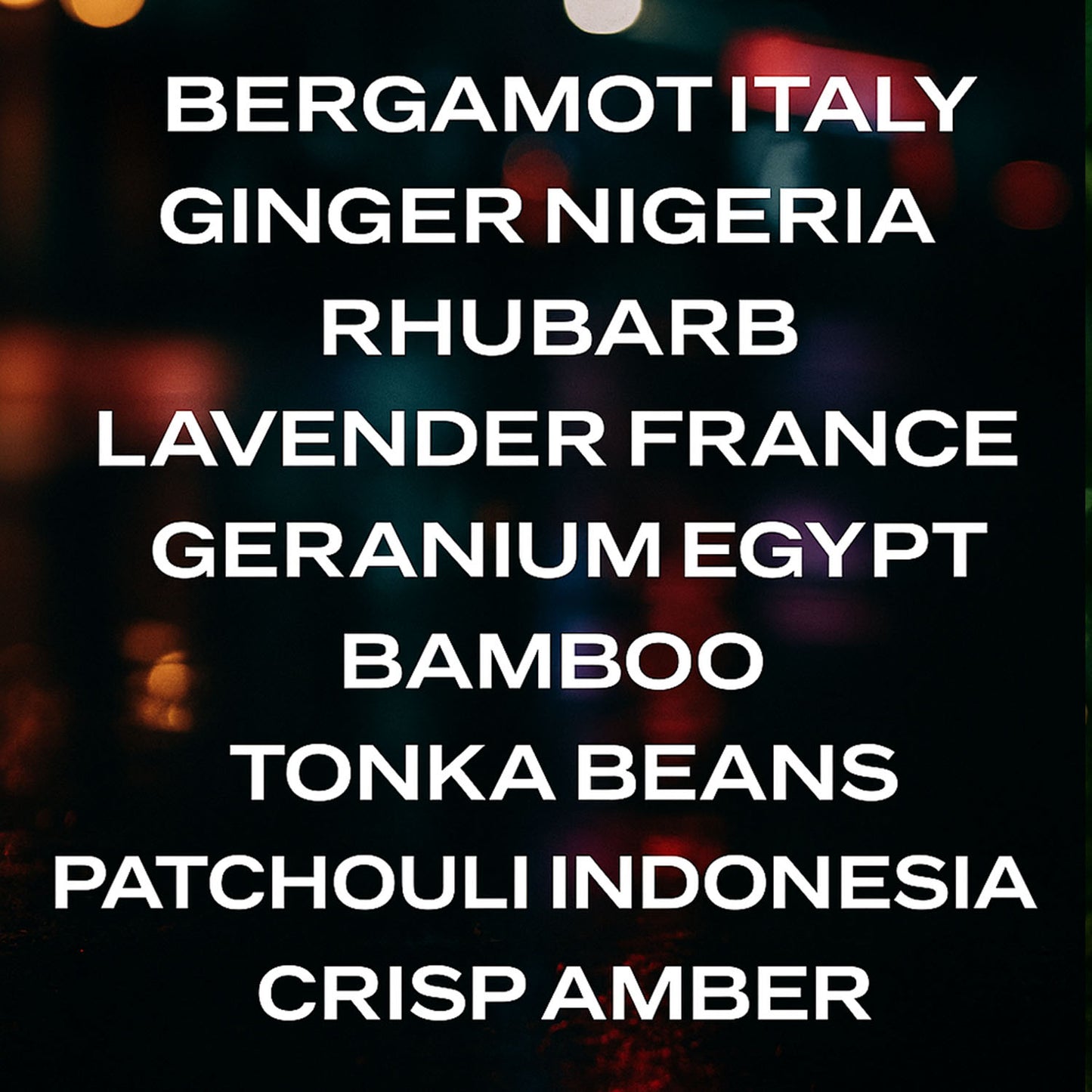 List of scented names with a blurred background
