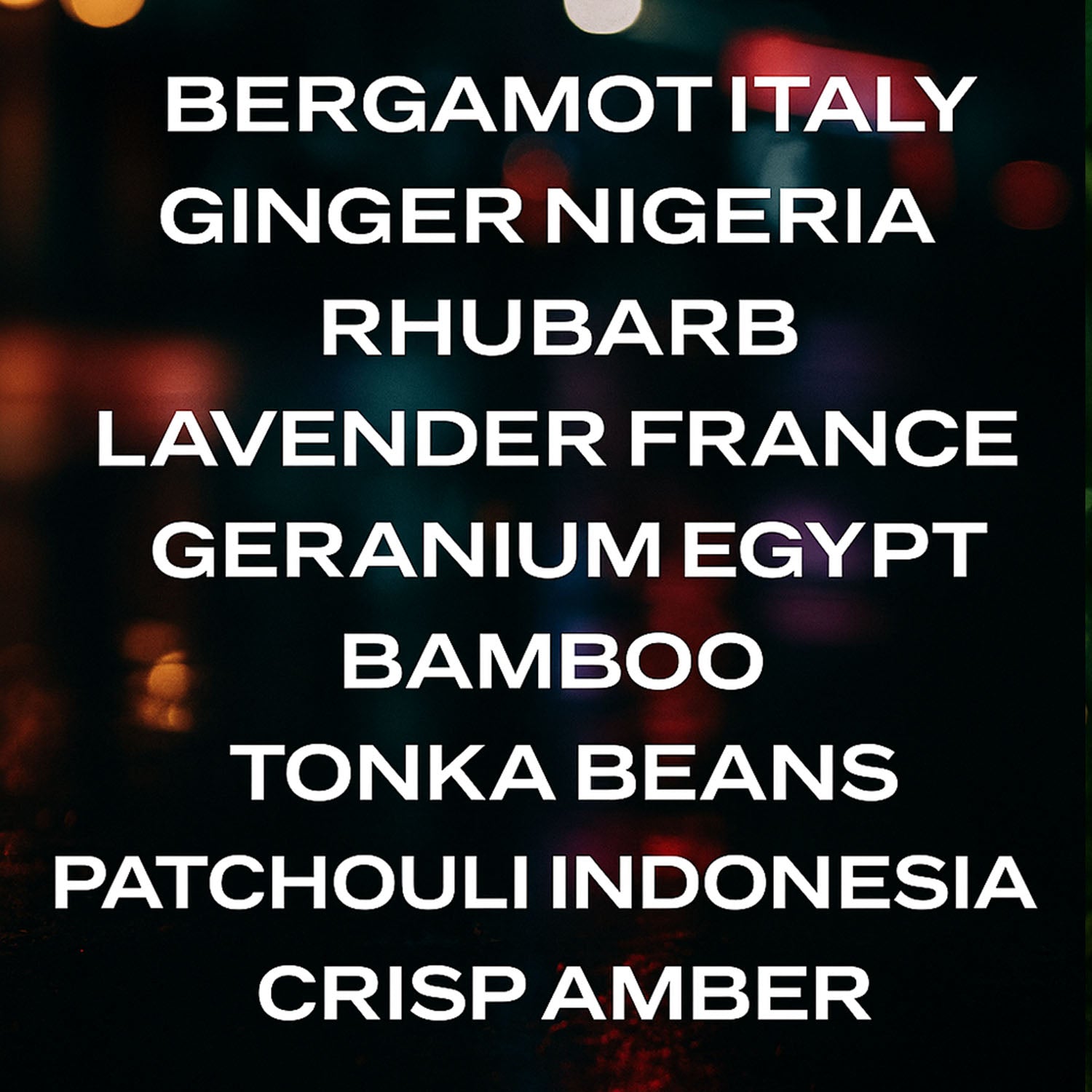 List of scented names with a blurred background